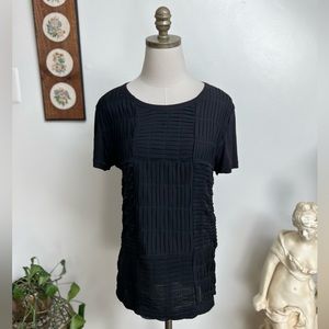 Park Bravo Black Textured Chiffon Blouse size medium